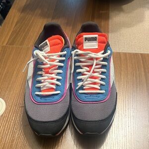 PUMA Men's Blue and Orange Sneakers